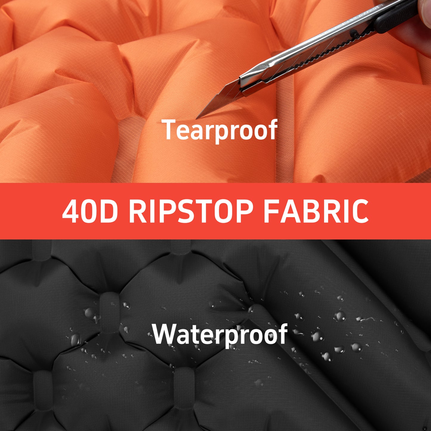 Camping Sleeping mat and Inflatable Pillow - Set, Portable, Ultra-Light, Thickened, Quick to inflate in 30s, can be Spliced. Suitable for Backpacking, Hiking, Camping and Other Scenes(BPDM01)