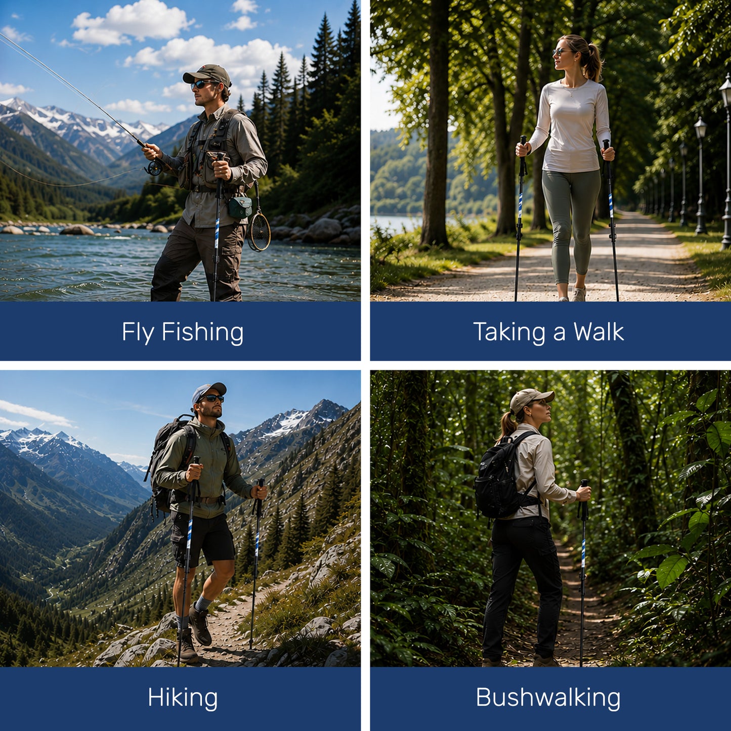 BUERTS Collapsible Trekking Poles for Hiking and Backpacking