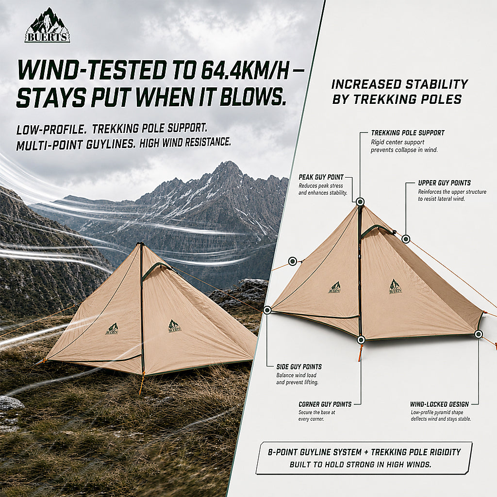 BUERTS Ultralight Trekking Pole Tent for Backpacking