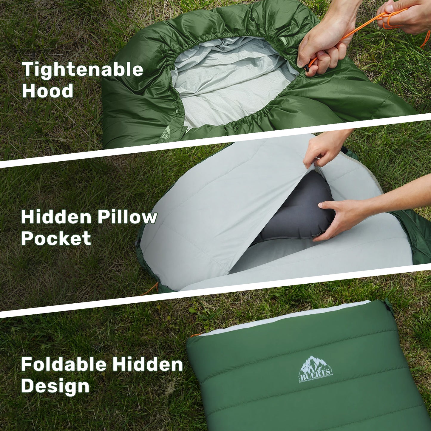 BUERTS 620FP Lightweight Down Sleeping Bag for Backpacking