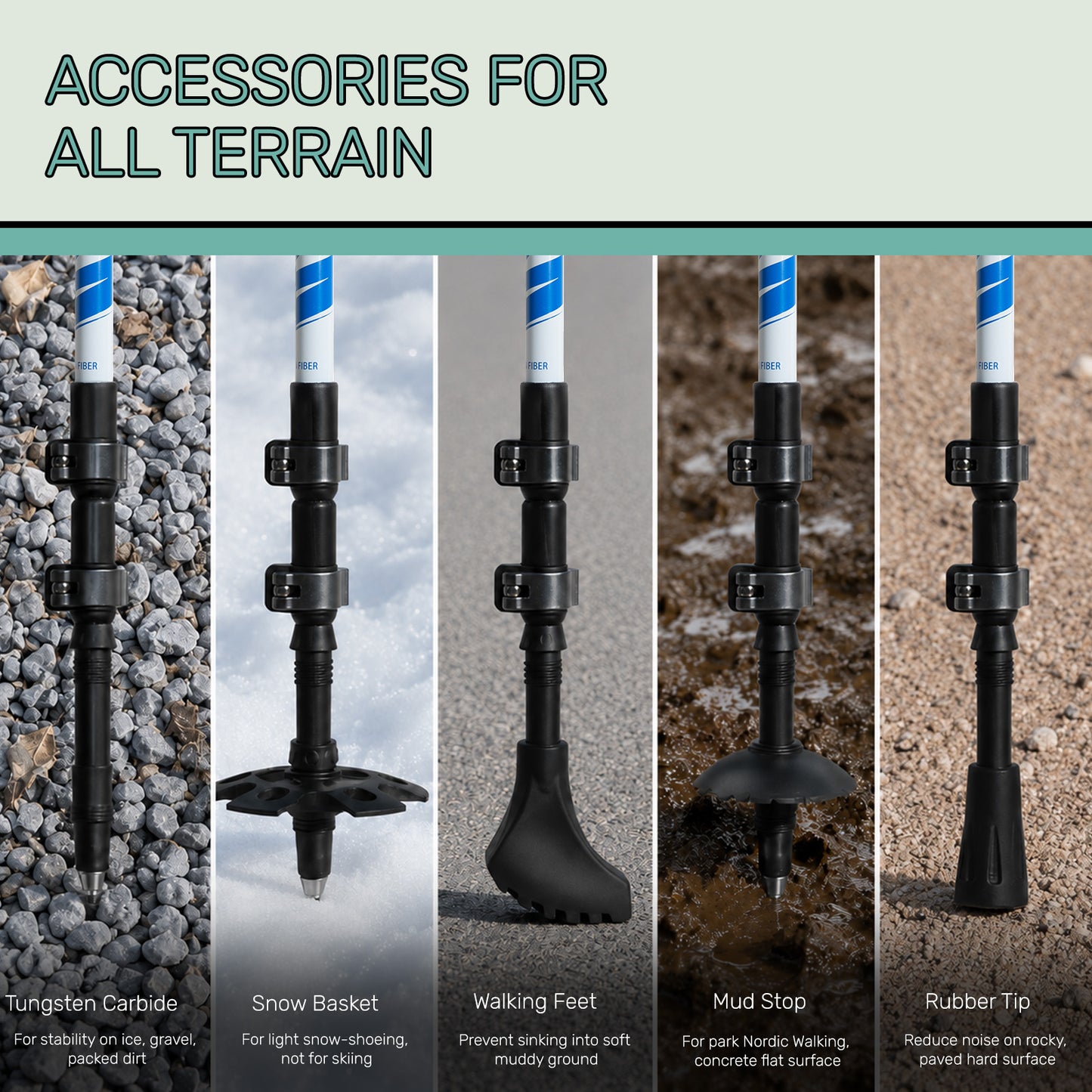 BUERTS Collapsible Trekking Poles for Hiking and Backpacking