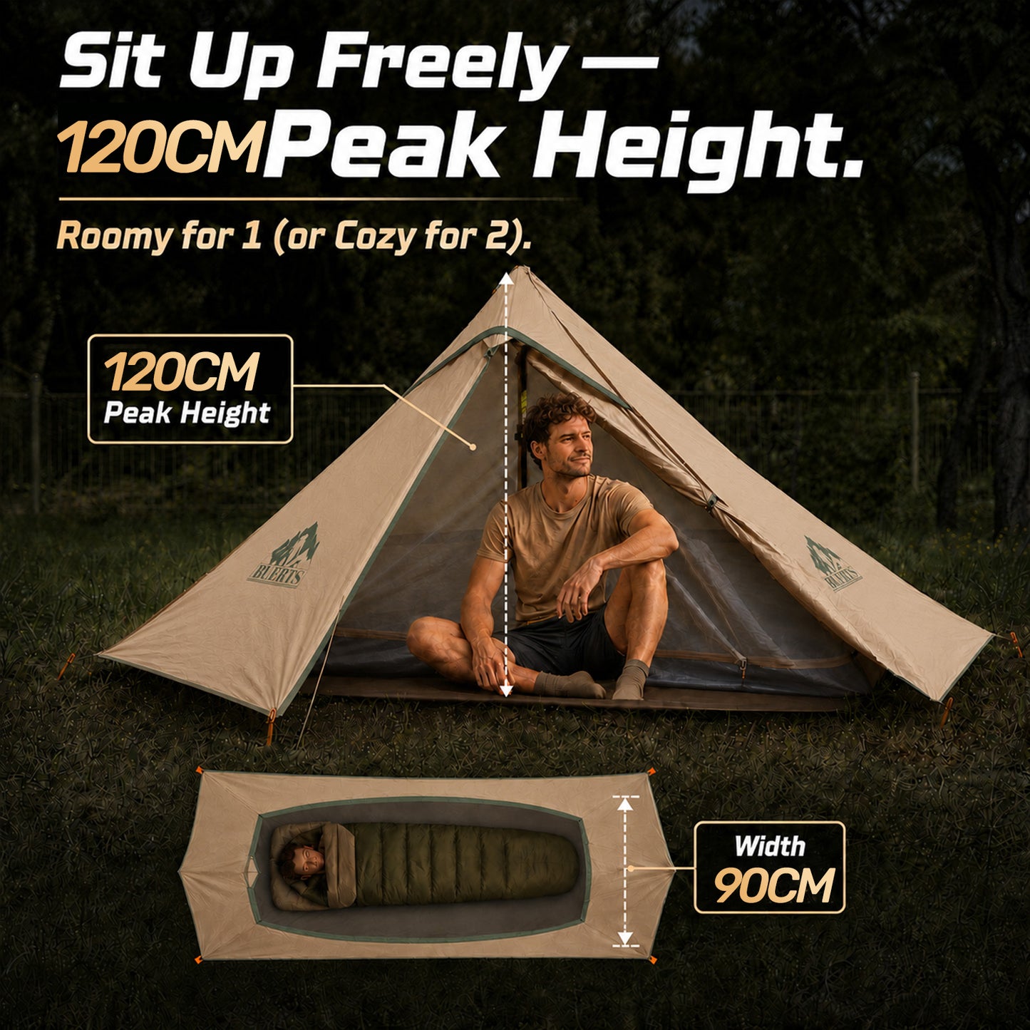 BUERTS Ultralight Trekking Pole Tent for Backpacking