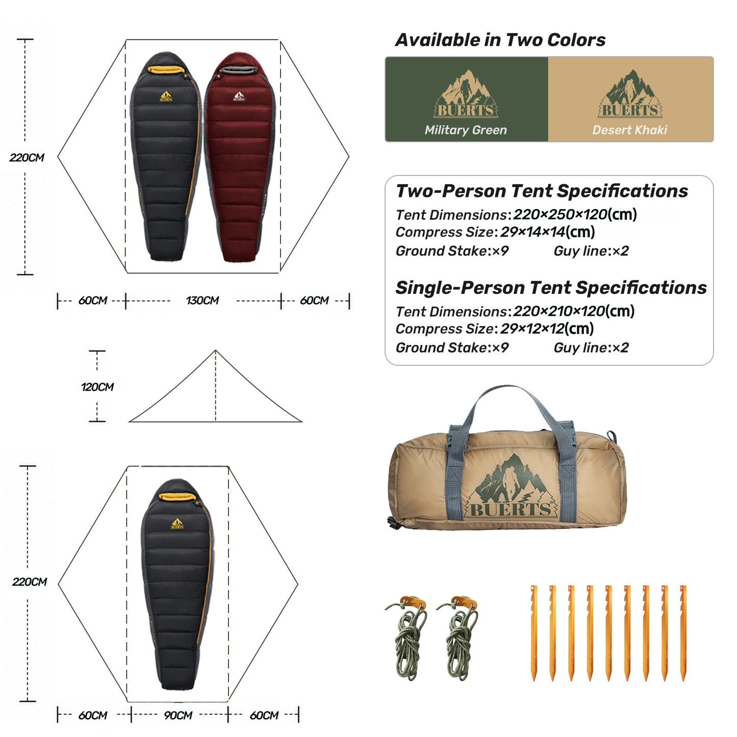 BUERTS Ultralight Trekking Pole Tent for Backpacking