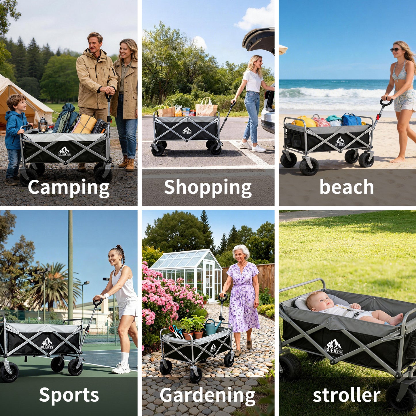 BUERTS Heavy Duty Folding Wagon Cart for Outdoor Gear