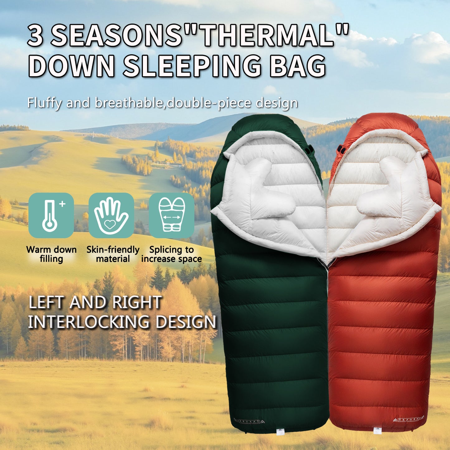 BUERTS Lightweight Down Sleeping Bag for Backpacking