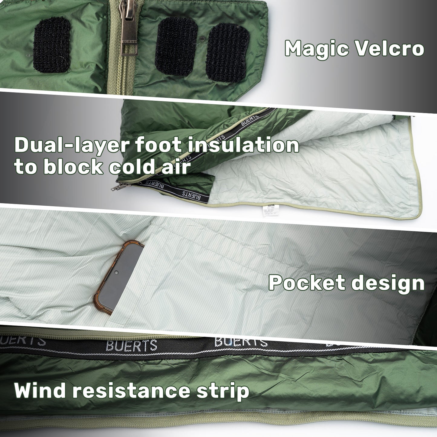 BUERTS 620FP Lightweight Down Sleeping Bag for Backpacking